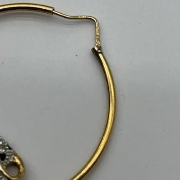 Vintage Airoldi Panther Hoop Earrings 925 Silver - Picture 4 of 4